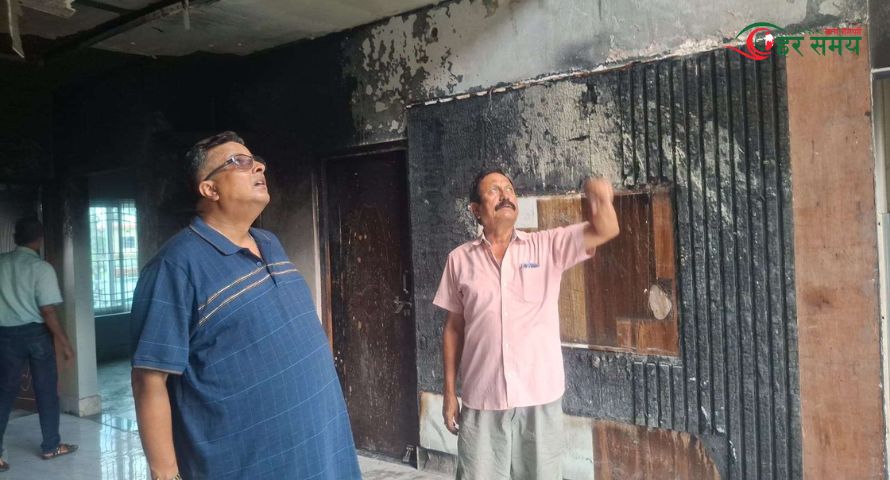 आगजनी र तोडफोड भएका संरचना हेरेर भक्कानिए मेयर कोइराला