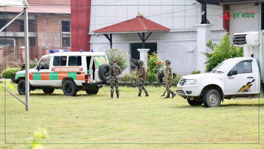 रास्वपाको बन्दसत्रमा नेपाली सेनाको बम डिस्पोजल टोली