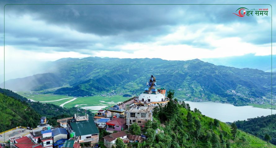 मंसिर ९ : ड्रोनबाट देखिएको पुम्दिकोटको मनमोहक दृश्य