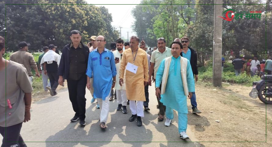 सर्लाही पुगे गगन, मतदान केन्द्रको गरे निरीक्षण